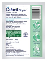 Odonil Bathroom Air Freshner Zipper (Soulful Jasmine) - 10g | Instant & Long Lasting Fragrance | Lasts upto 30 days | Germ ProtectionJasmine