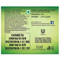 Lipton Green Tea Bags Honey Lemon 10 Pcs