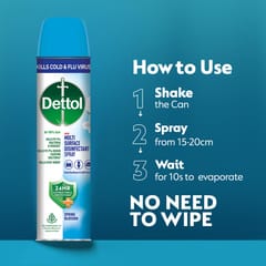Dettol Multi-Surface Disinfectant Sanitizer Spray Bottle | 24 hours Antibacterial protection| Germ Kill on Hard and Soft Surfaces 170g/225ml