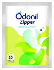 Odonil Bathroom Air Freshner Zipper (Blissful Citrus) - 10g | Instant & Long Lasting Fragrance | Lasts upto 30 days | Germ ProtectionCitrus