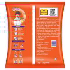 Tide Plus Double Power Detergent Washing Powder Lemon & Mint 4kg + 1kg FREE
