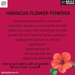 Daily Farmer Exotic Hibiscus Flower Powder For Face and Body, 100% Pure Glowing Skin and Face, Face Pack, No Additives- 70g