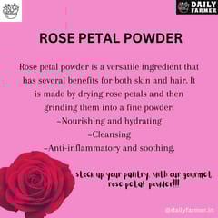 Daily Farmer Glowing Rose Petal Powder For Face and Body, Glowing Skin and Face, 100% Pure, Face Pack, No Additives - 70g