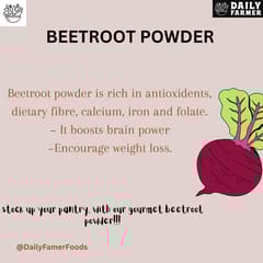 Daily Farmer Gourmet Beetroot Powder Energy Booster For Face, Lips and Hair, Natural Superfood, Improves Blood Flow and enhances performance, Anti-oxidant rich - 70g